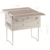 Foldable camping box, storage box, camping equipment picnic table storage box, outdoor luggage organizer, white