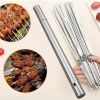 50 reusable 1.3mm thick barbecue skewers and 1 tube of barbecue storage, perfect for outdoor camping, picnicking, barbecuing, birthday party supplies