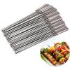 50 reusable 1.3mm thick barbecue skewers and 1 tube of barbecue storage, perfect for outdoor camping, picnicking, barbecuing, birthday party supplies