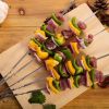 50 reusable 1.3mm thick barbecue skewers and 1 tube of barbecue storage, perfect for outdoor camping, picnicking, barbecuing, birthday party supplies