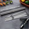 50 reusable 1.3mm thick barbecue skewers and 1 tube of barbecue storage, perfect for outdoor camping, picnicking, barbecuing, birthday party supplies