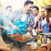 Table Top Grill Charcoal with Smoker, Double Side Use Small Charcoal Grill Portable with Grate and Fry Pan for Outdoor Camping BBQ