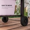 Outsunny Charcoal BBQ Grill, Outdoor Portable Cooker for Camping or Backyard Picnic with Side Table, Bottom Storage Shelf, Wheels and Handle, Black