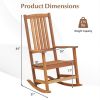 Patio Rocking Chair Ergonomic High-Back Outdoor Rocker with Smooth Rocking Base