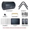 Table Top Grill Charcoal with Smoker, Double Side Use Small Charcoal Grill Portable with Grate and Fry Pan for Outdoor Camping BBQ