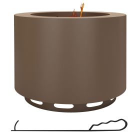 Outsunny Smokeless Fire Pit, 19" Portable Wood Burning Firepit with Poker, Low Smoke Camping Bonfire Stove for Backyard Patio Picnic, Stainless Steel (Color: As Pic)