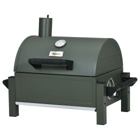 Outsunny Charcoal BBQ Grill with 235 sq.in. Cooking Area, Tabletop Outdoor Barbecue with Ash Catcher and Built-in Thermometer for Patio, Backyard (Color: As Pic)