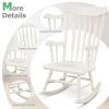 Rocking Chair with Solid Wooden Frame for Garden and Patio